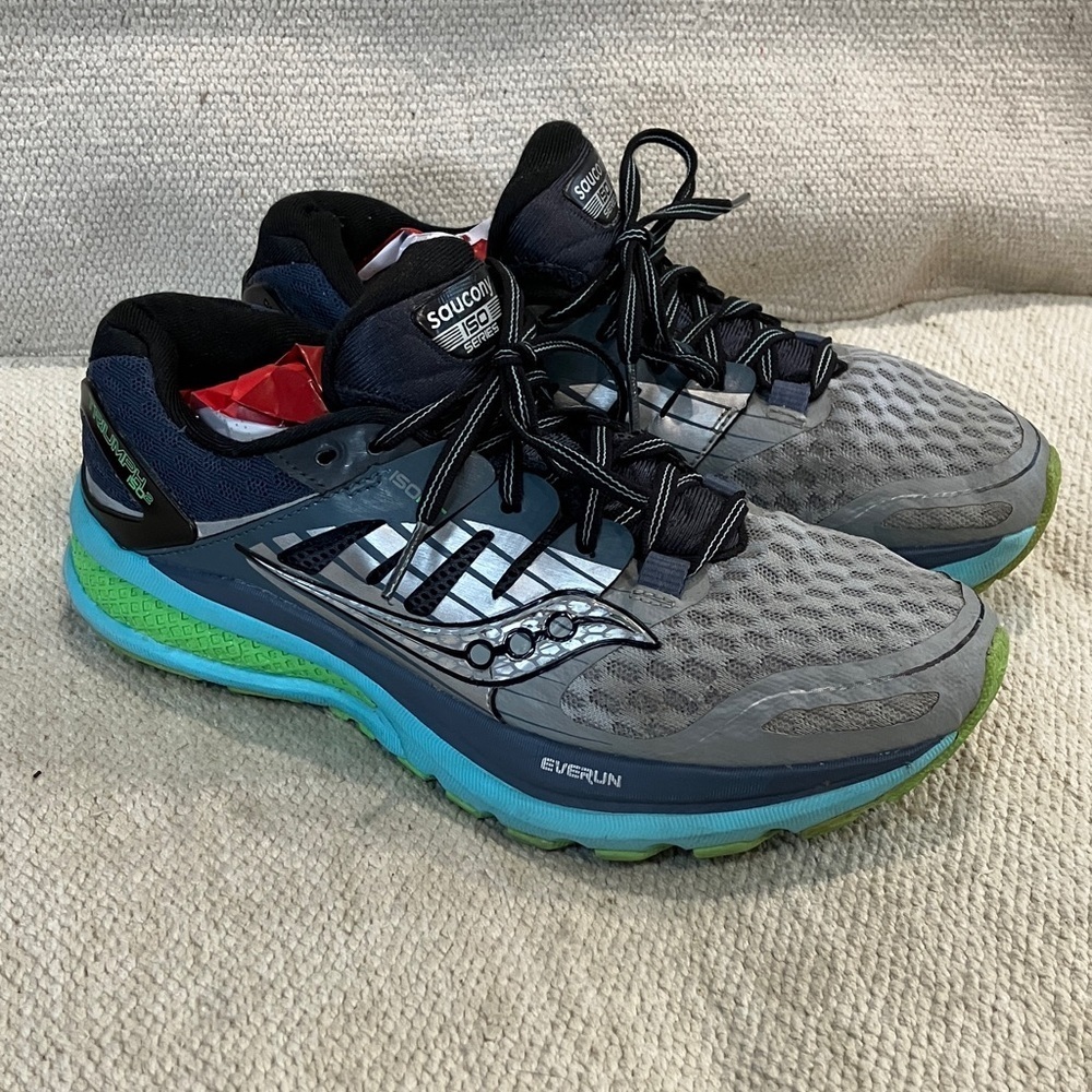 Saucony wm’s Triumph ISO 2 everun Gray and turquoise Athletic running Shoes